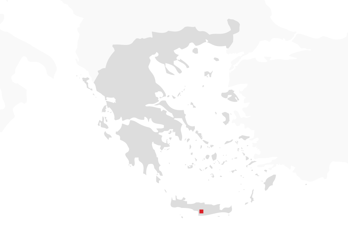 Location of Minoan Palace of Phaistos within the modern borders of Greece