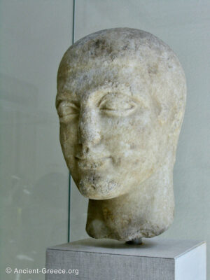 Ancient Greek marble head of a youth