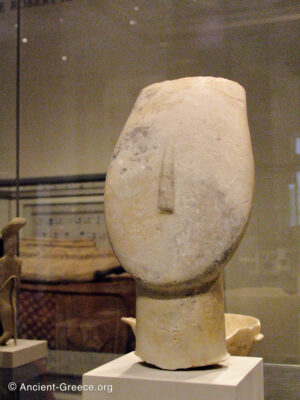 Head of a Cycladic figure