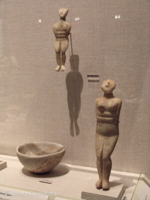 Cycladic marble statuettes