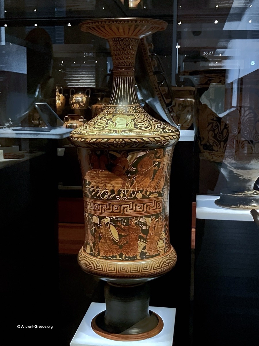 pottery lekythos with depiction of Hades