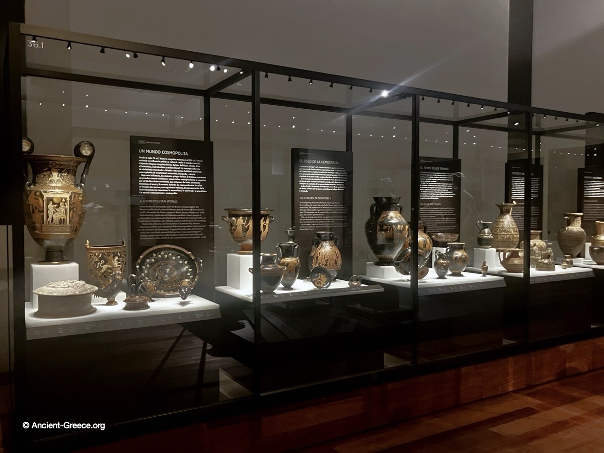 view from one of the Ancient Greece exhibits