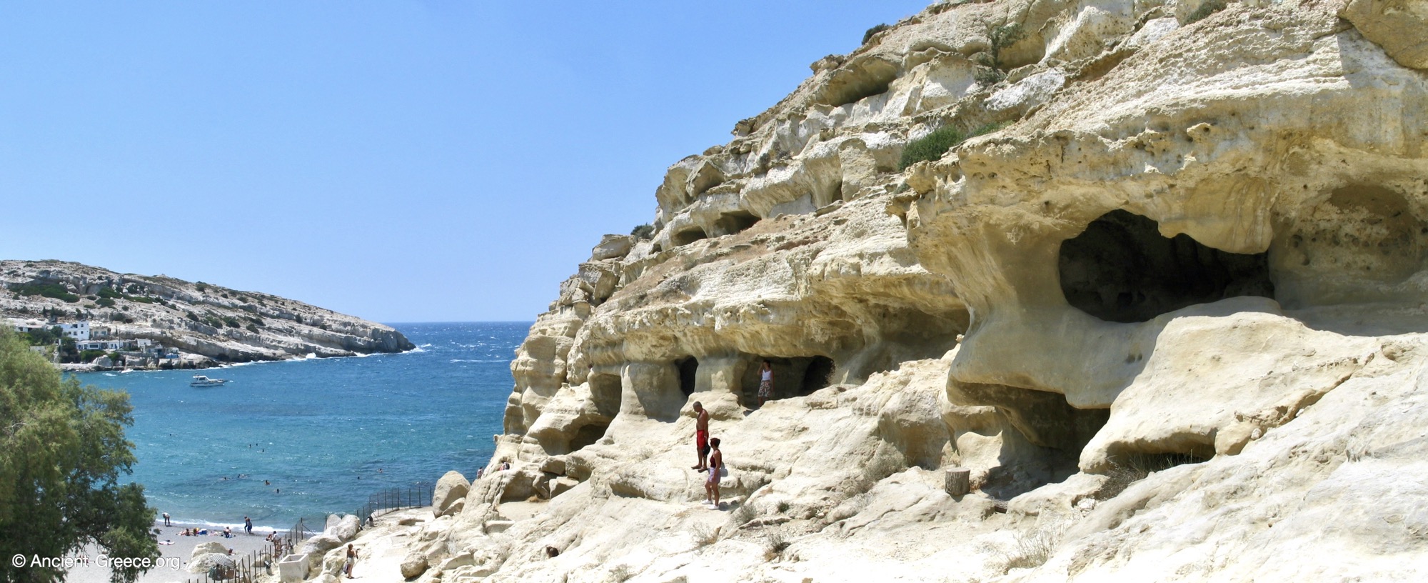 Close-up view of the rock-cut tombs