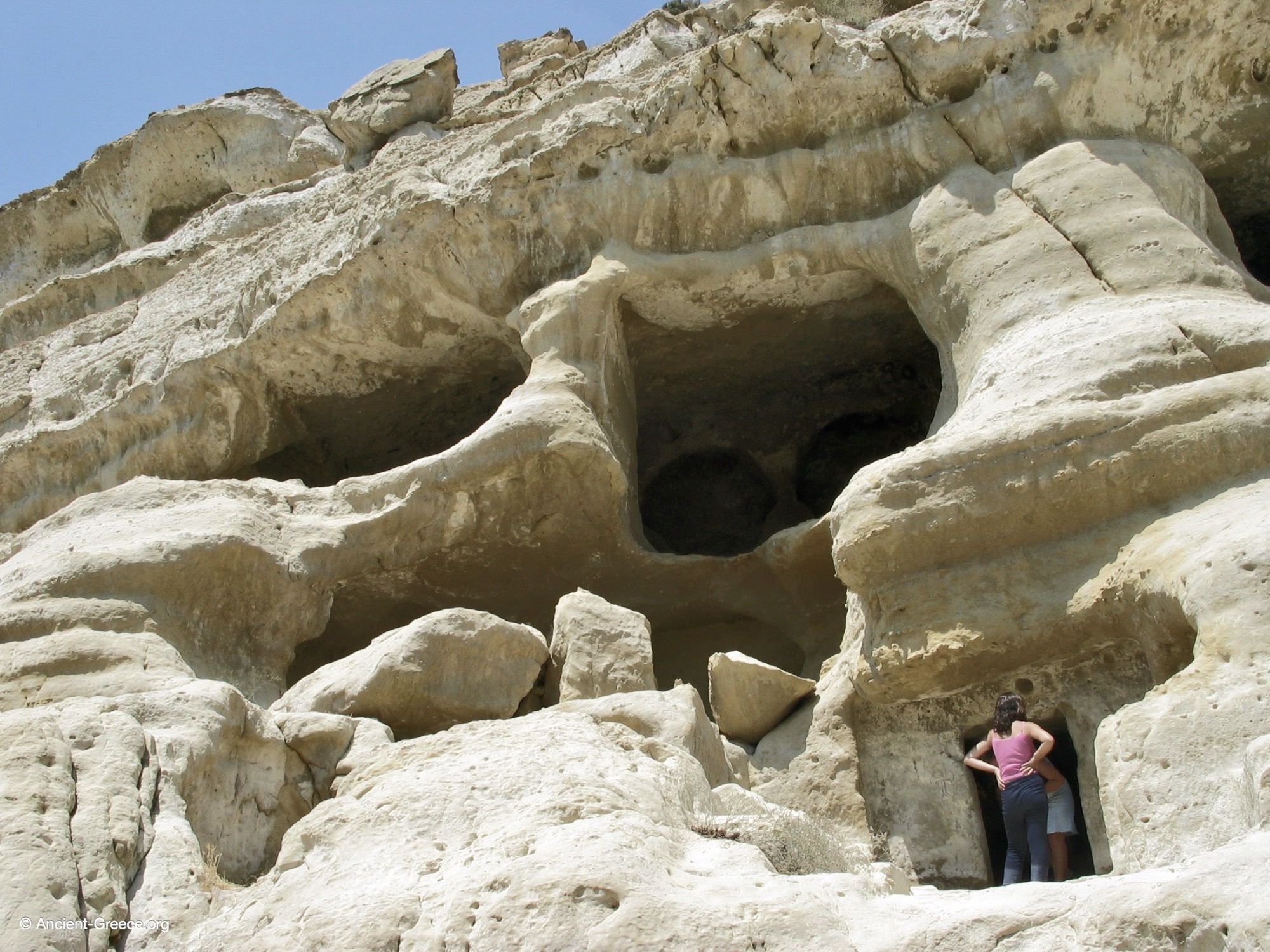 Rock-cut caves of Matala.