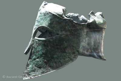 Miltiades helmet with his name inscribed.