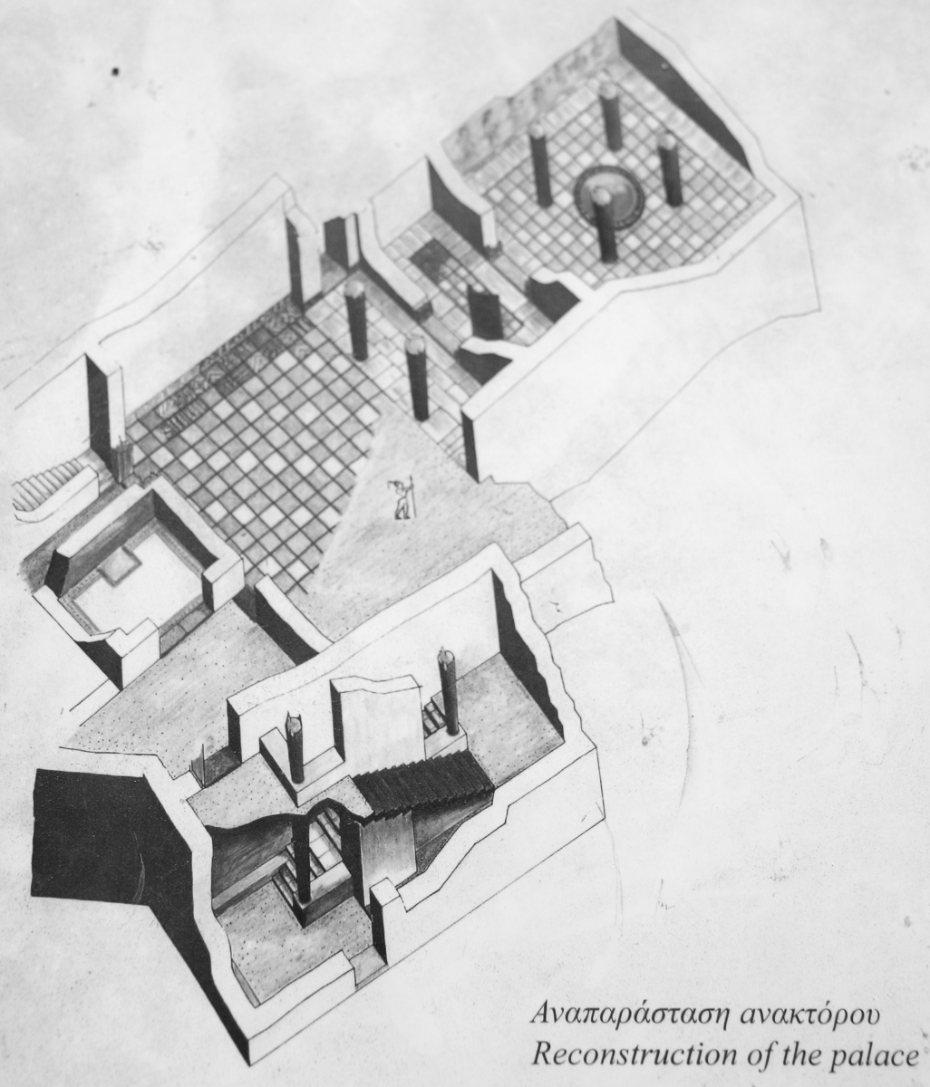 Mycenae Palace Reconstruction Drawing