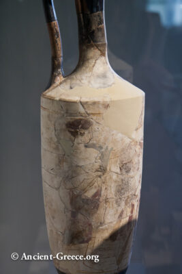 White ground lekythos detail