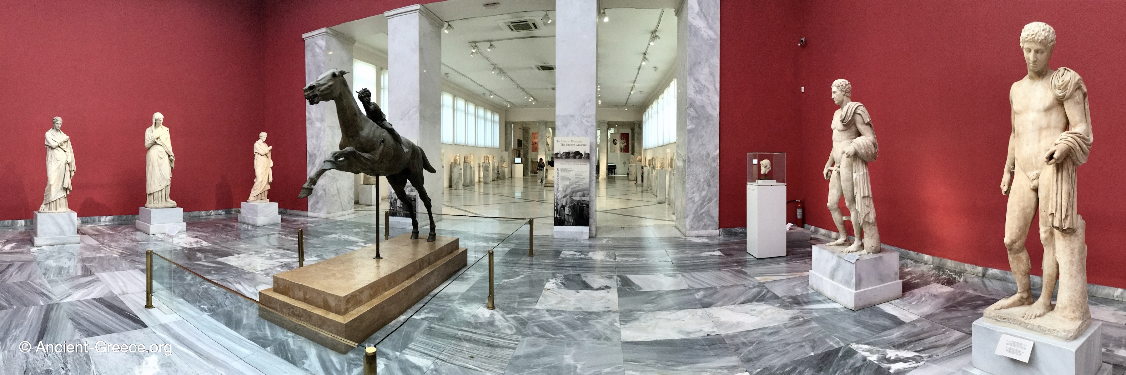 Ancient Greek art on exhibit in the National Archaeological Museum in Athens, Greece.