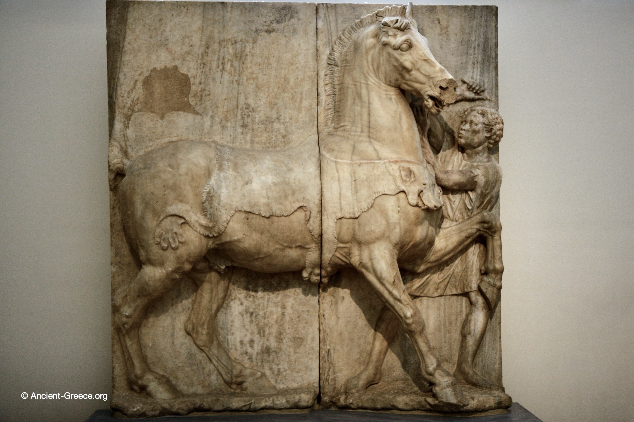 Ancient Greek art on exhibit in the National Archaeological Museum in Athens, Greece.