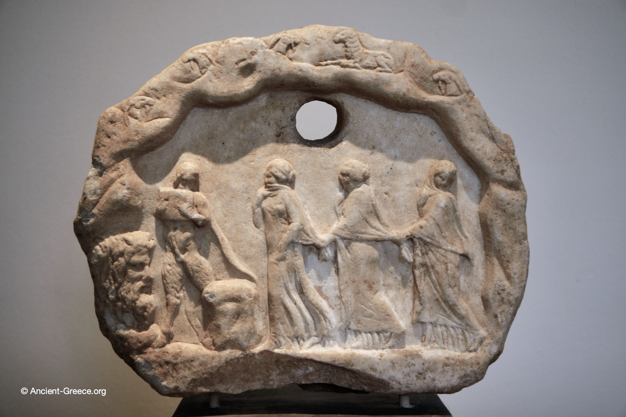 Ancient Greek art on exhibit in the National Archaeological Museum in Athens, Greece.