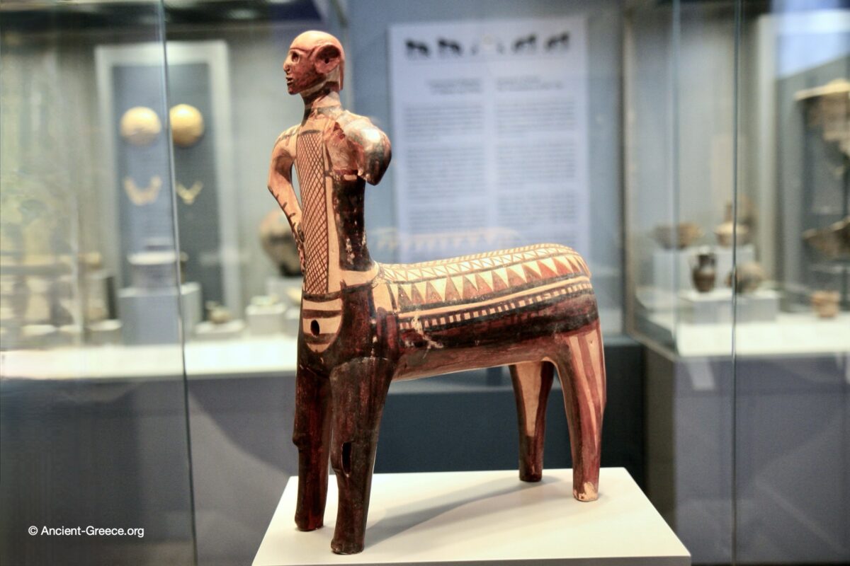 Ancient Greek art on exhibit in the National Archaeological Museum in Athens, Greece.
