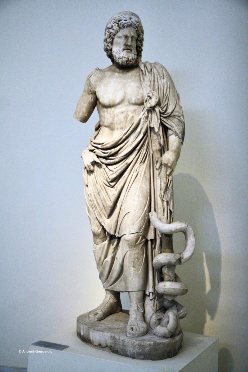 Ancient Greek art on exhibit in the National Archaeological Museum in Athens, Greece.