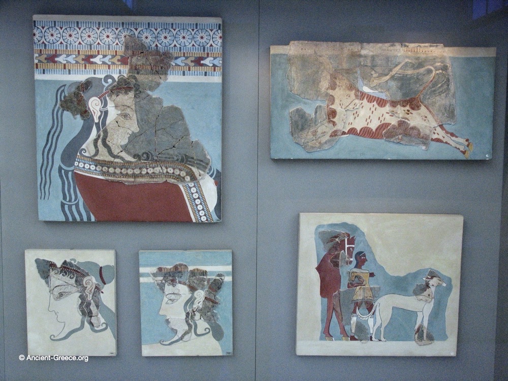Mycenaean fresco fragment.
