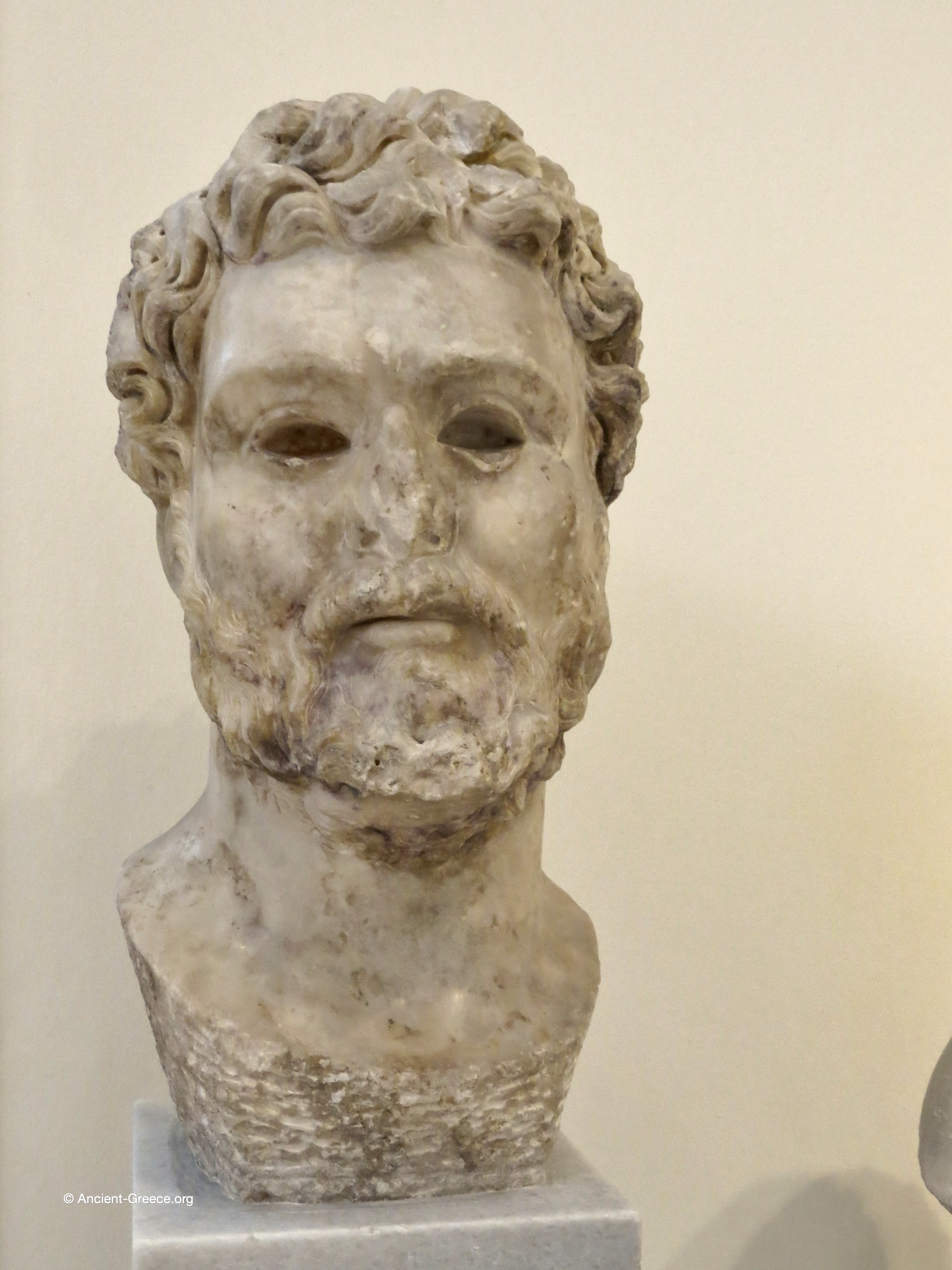 Ancient Greek art on exhibit in the National Archaeological Museum in Athens, Greece.