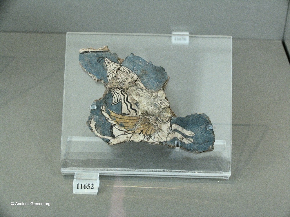Mycenaean fresco fragment.
