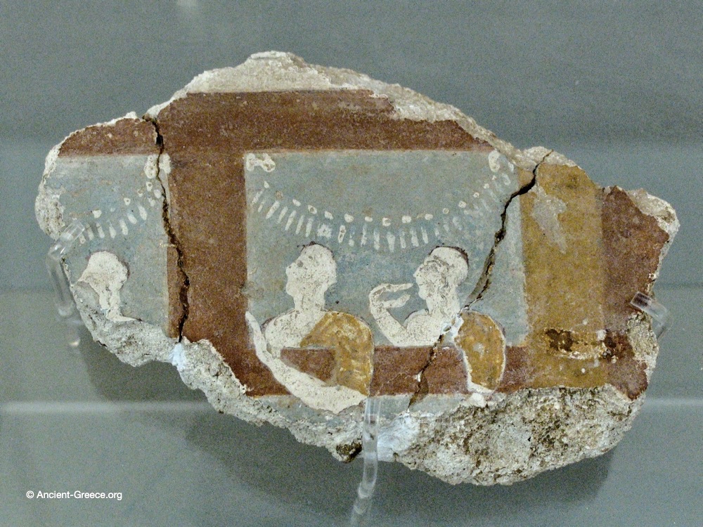 Mycenaean fresco fragment.