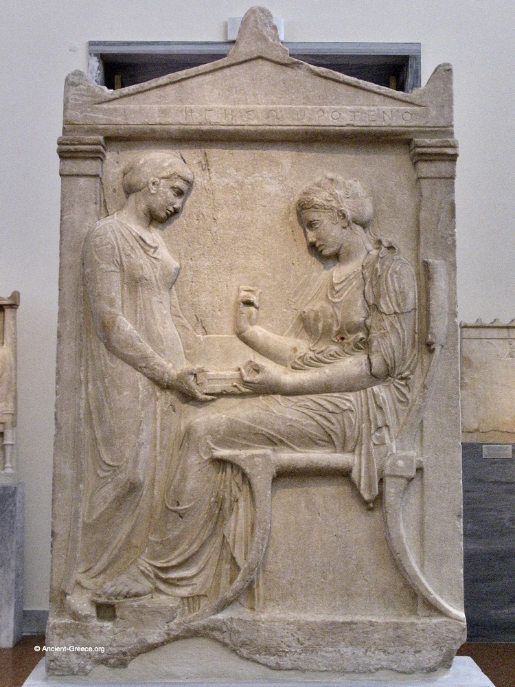 Ancient Greek art on exhibit in the National Archaeological Museum in Athens, Greece.