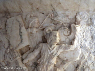 Battle with Amazons Relief on Pedestal detail