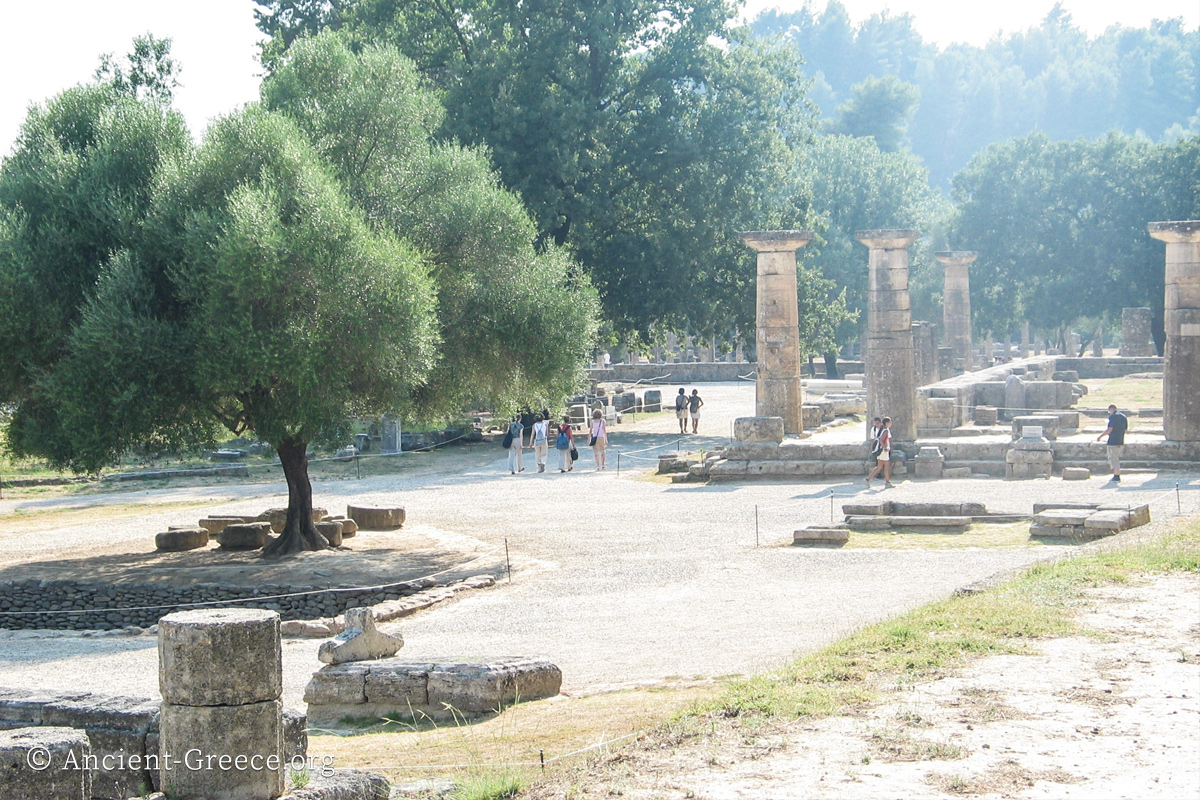 View of Olympia with the temple of Hera