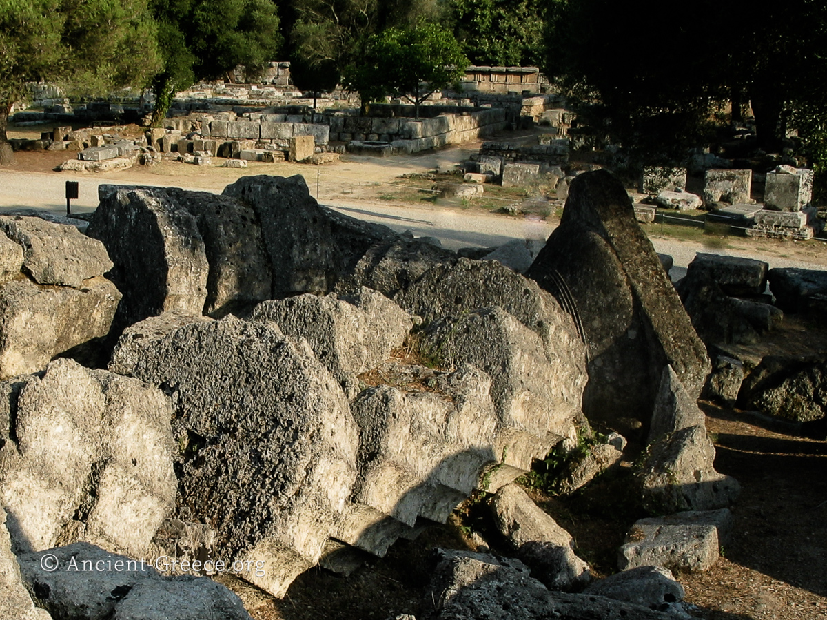 Fallen ancient column drums