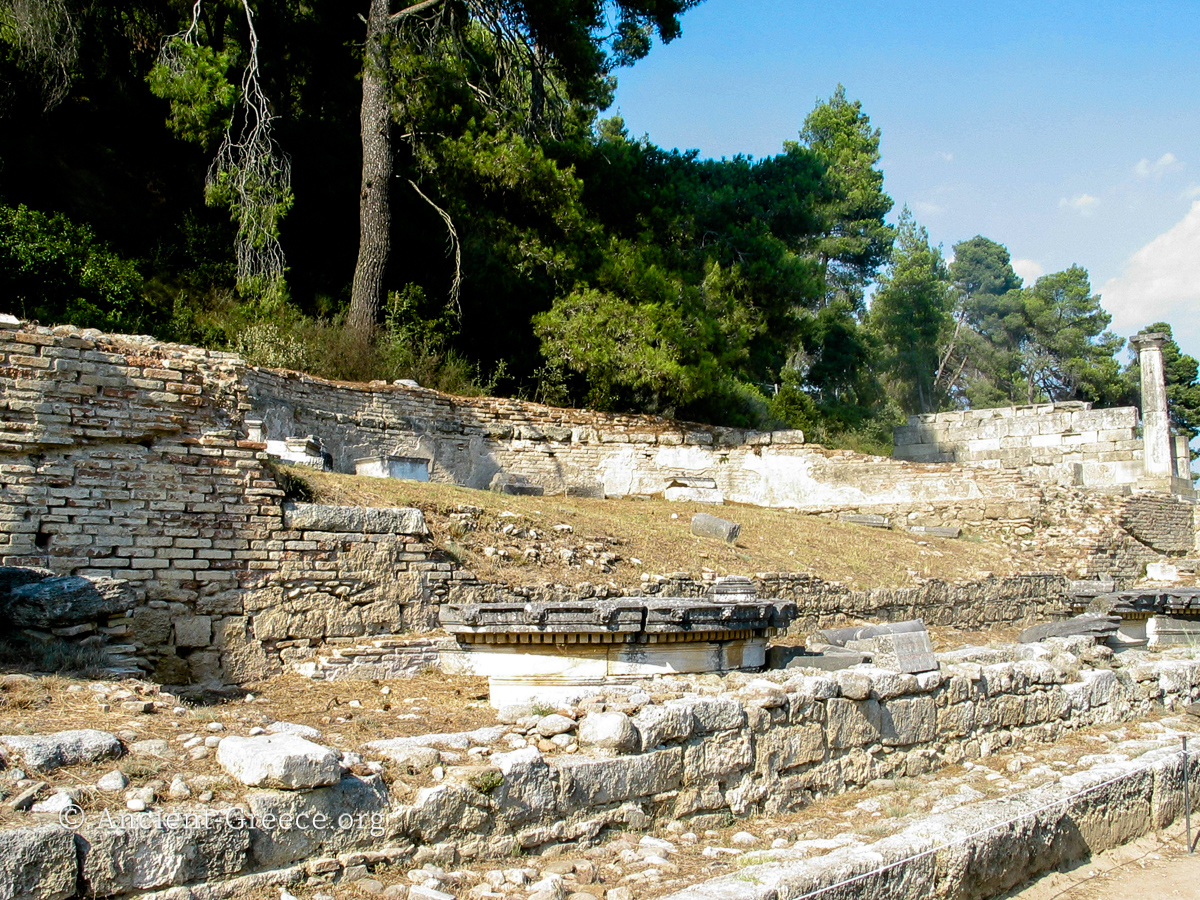 Nymphaeum ruins in ancient Olympia.