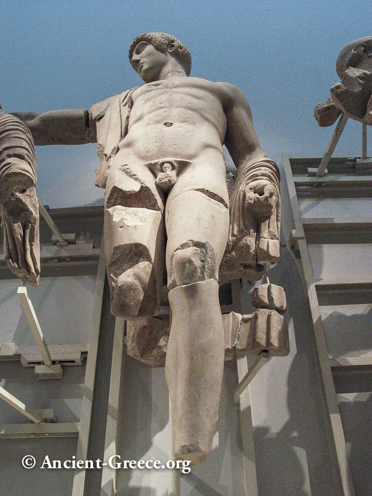Statue of Apollo from the West pediment of the temple of Zeus.