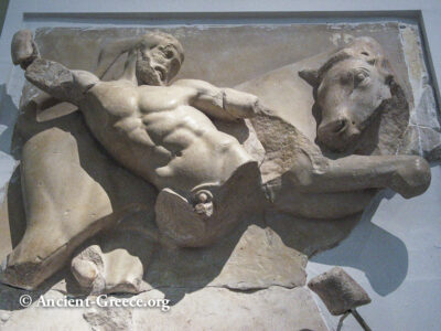 Herakles Captures the Cretan Bull