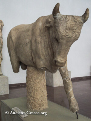 Statue of a bull from the Nymphaeum of Herodes Atticus