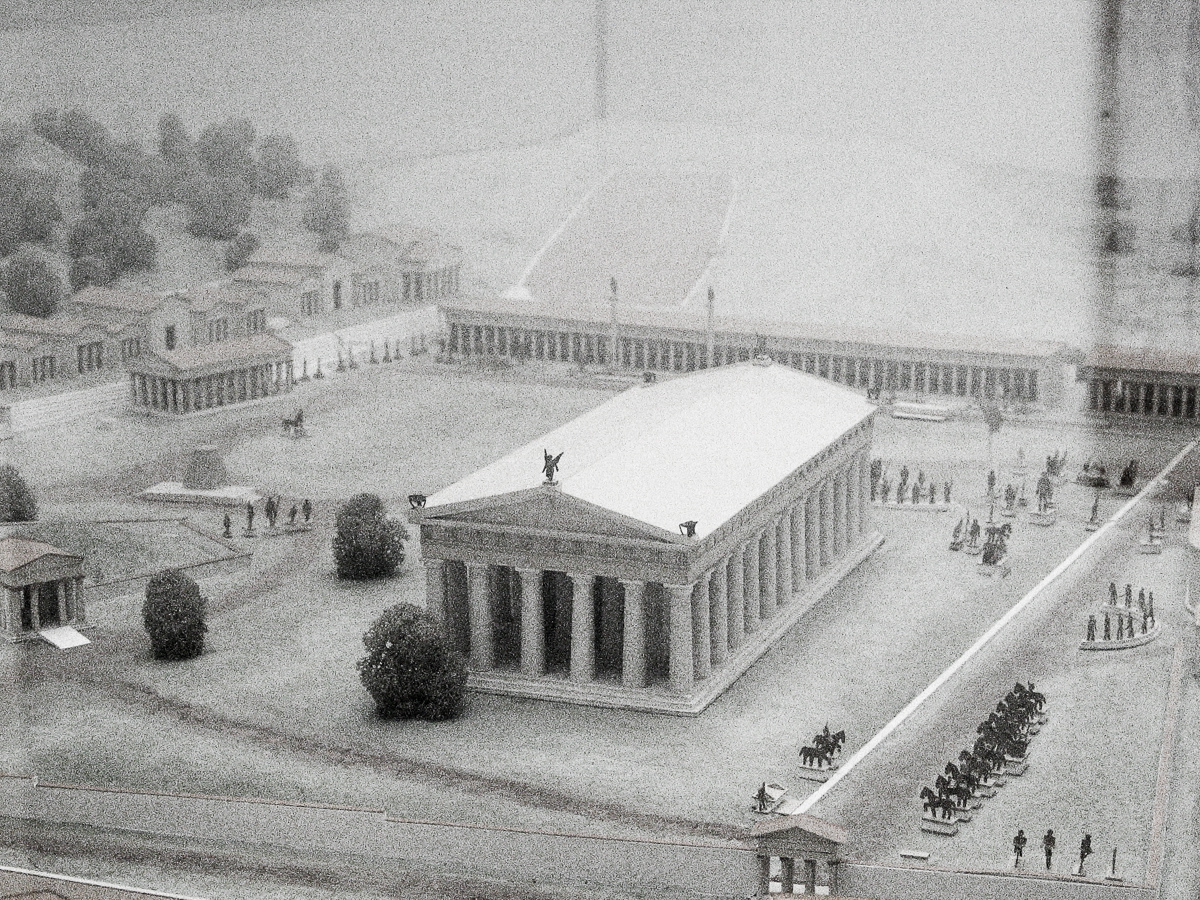 Scale model of Doric temple
