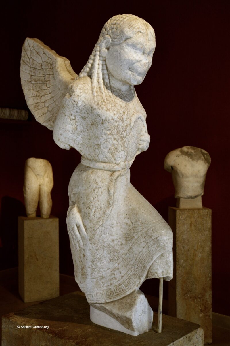 statue of a Gorgon three-quarter view
