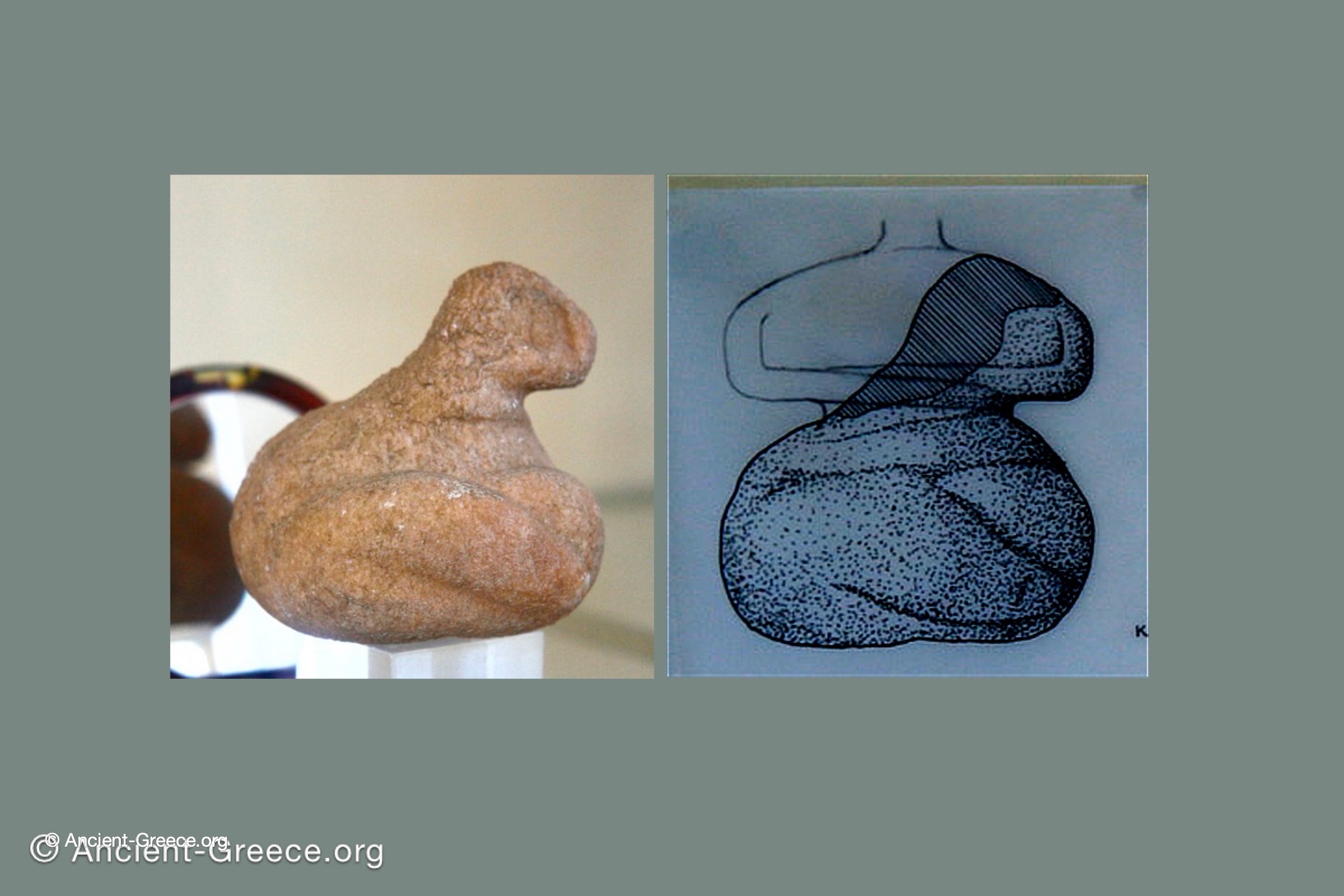 fragment next to the reconstruction drawing