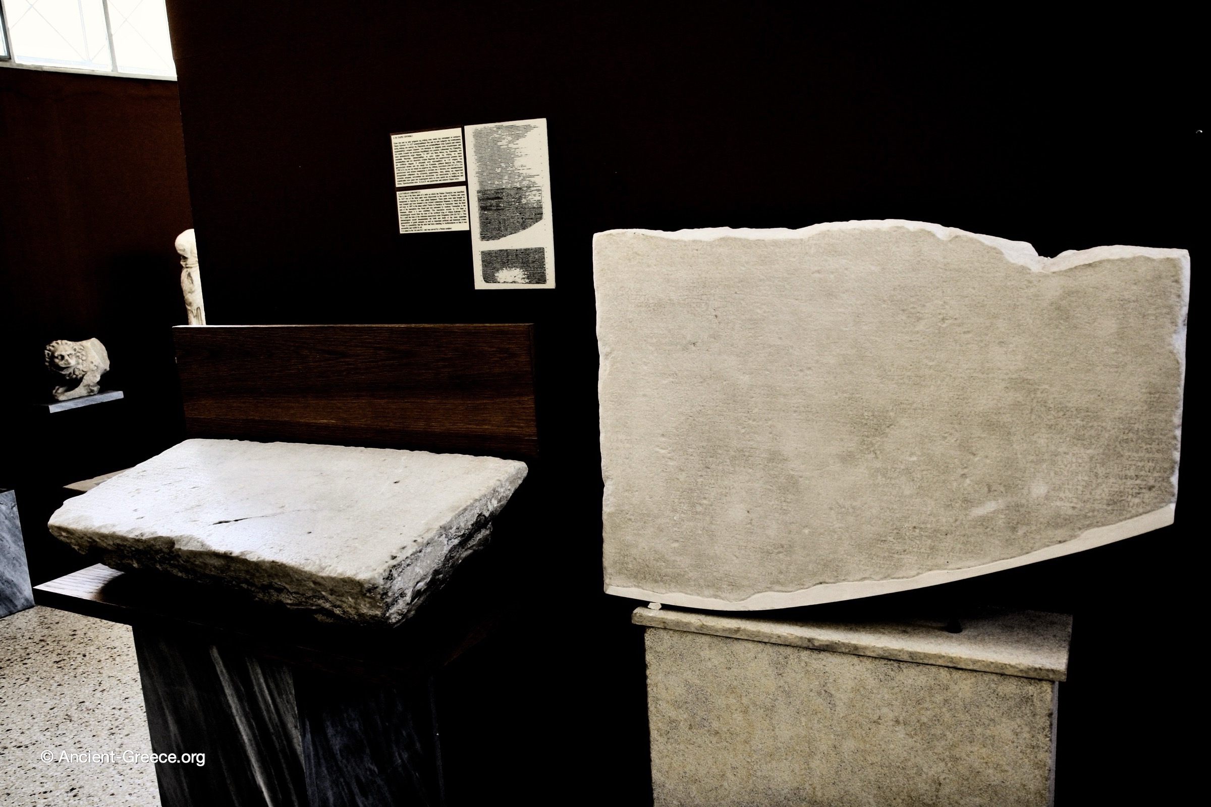 Inscription on stone slabs