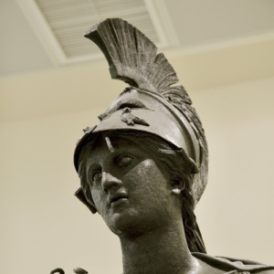 The Piraeus Athena statue head The Piraeus (Peiraeus) Athena. Head with inlaid eyes.