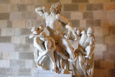 Statue of Laocoön and his sons attacked by a serpent