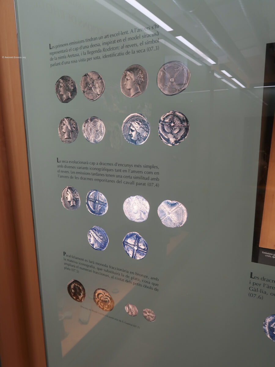 Greek drachma coins from Rodes.