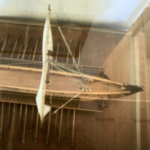 Ships in Ancient Greece - Bireme Scale Model. Top View. Bireme Scale Model