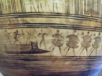 Ship and Warriors Depiction