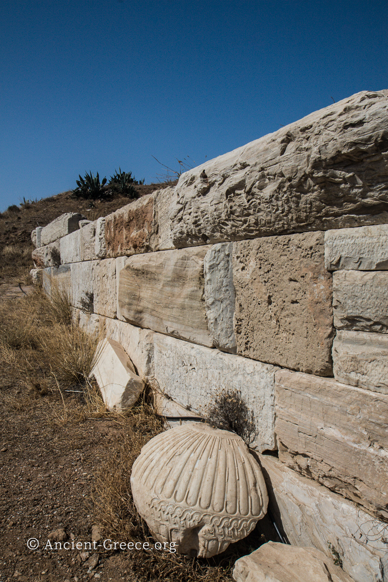 Wall and decorative sculpture at Sounion