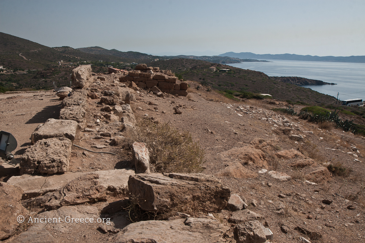 Ruins of the defensive wall at Sounion