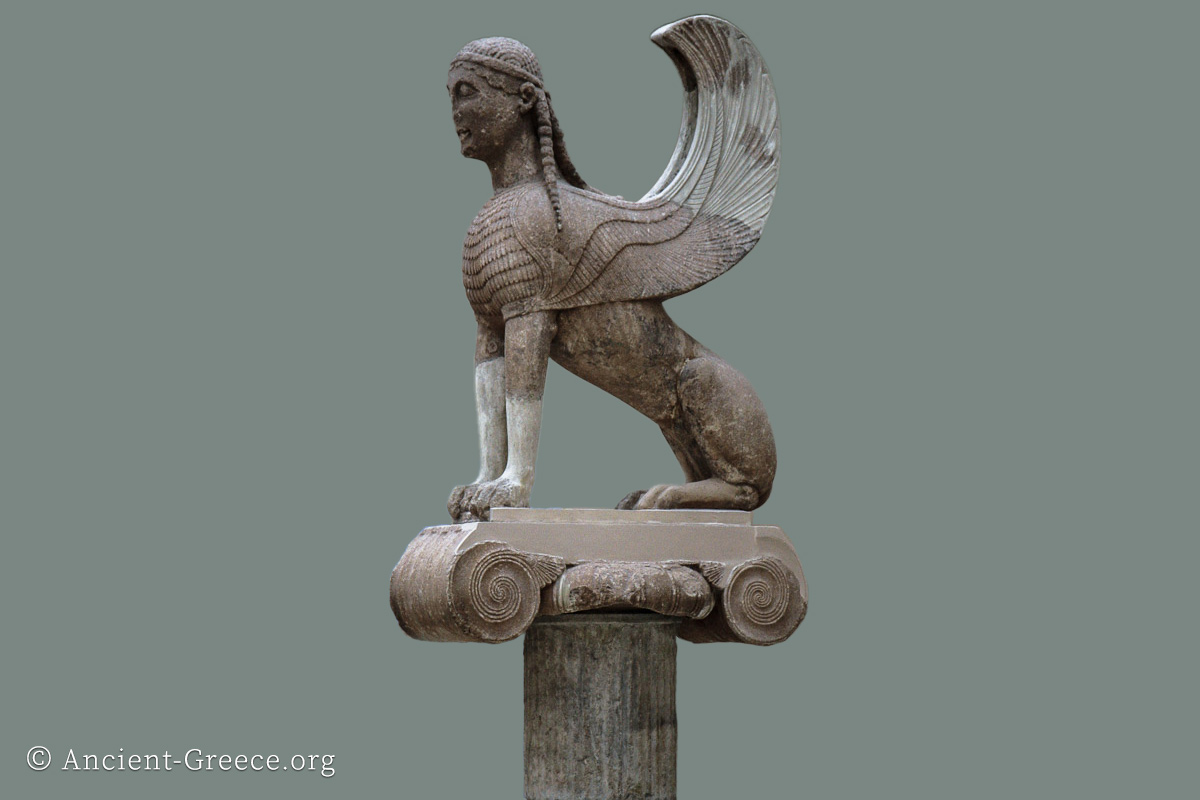 Sphinx sitting on a column