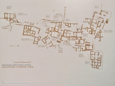 Akrotiri, Thera. Excavations Plan