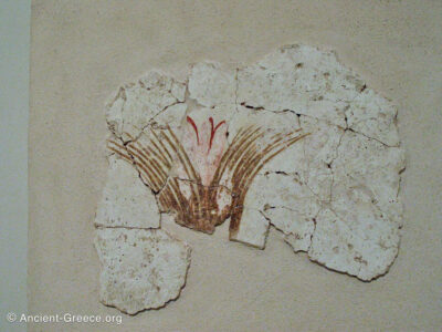 Fragment of Wall Fresco with Crocus