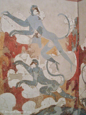 Akrotiri Monkey Fresco from Akrotiri Room B6