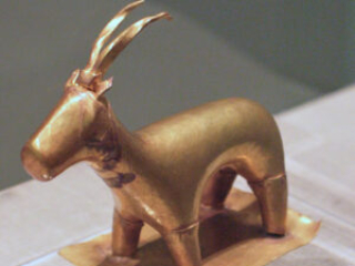 Golden ibex statuette from Akrotiri.