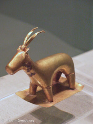 Golden ibex statuette from Akrotiri.