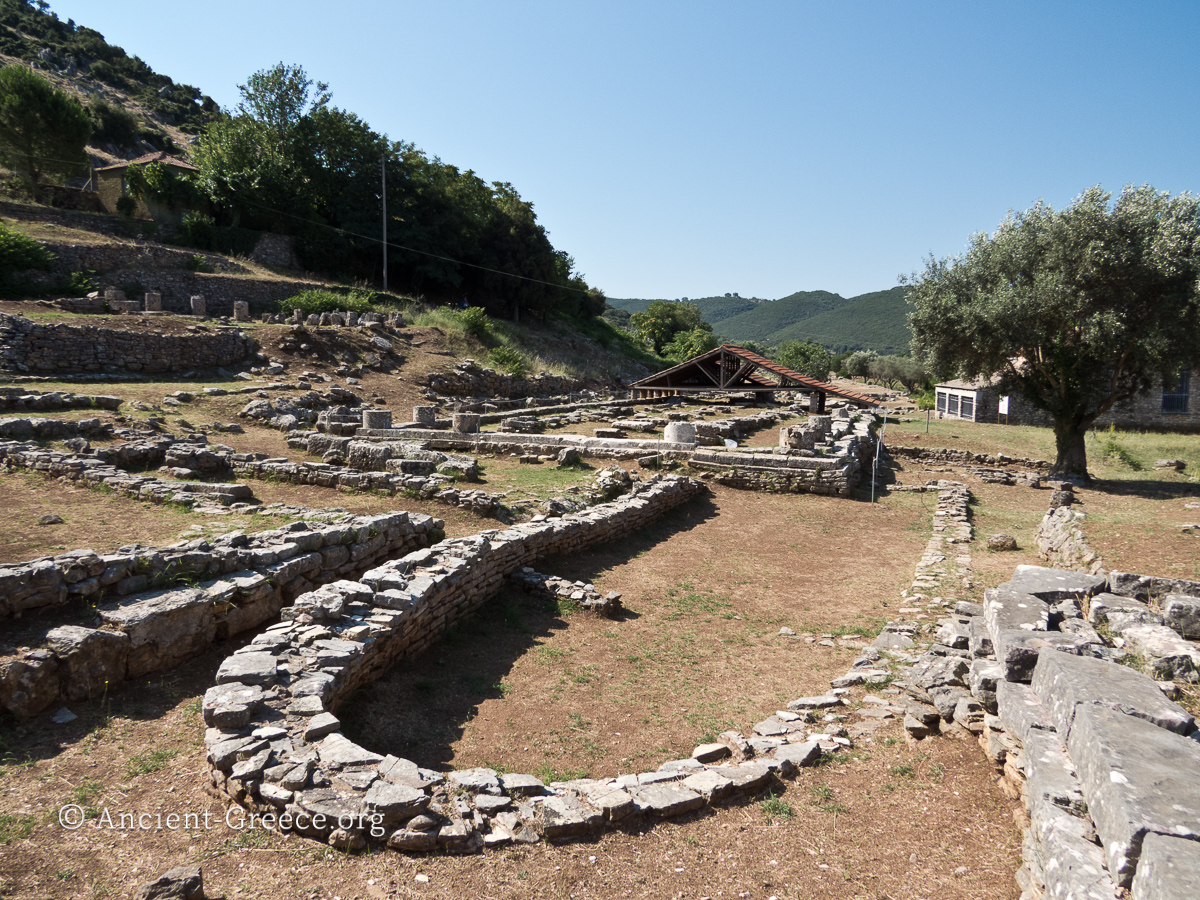 Ruins of megaron A and the Temple of Apollo Thermios