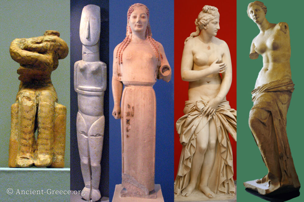 Featured image with several Greek statues from various eras