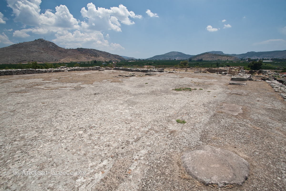 Ruins of the palace courtyard at Tiryns.