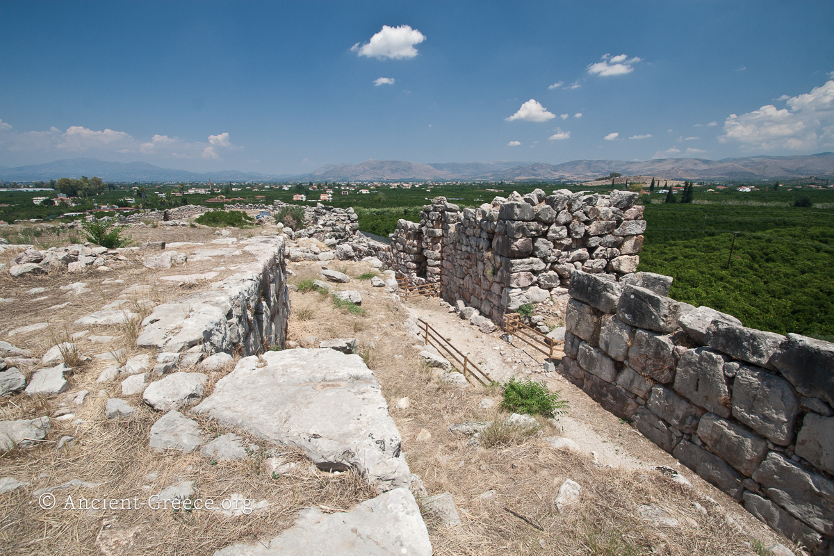 view of the surrounding area from Tiryns citadel