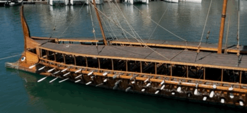 Trireme Olympias at port